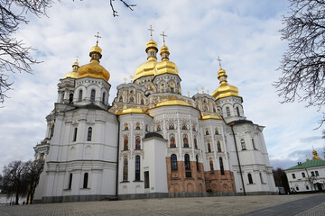 Fototapeta na wymiar Kyiv Pechersk Lavra Cathedral of the Dormition, center of Eastern Orthodox Christianity in Eastern Europe, Kiev, Ukraine