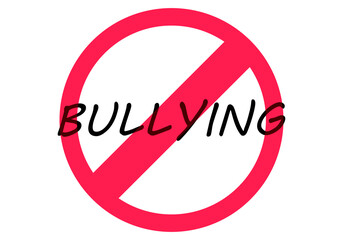 Icono de prohibido acoso escolar o bullying.  - obrazy, fototapety, plakaty