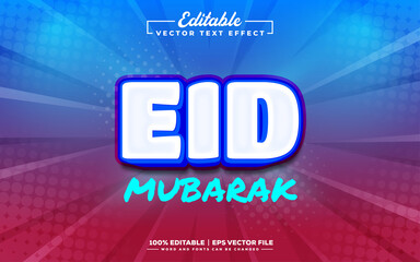 Eid mubarak editable 3d text effect design