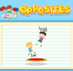 Opposite words with pictures for kids