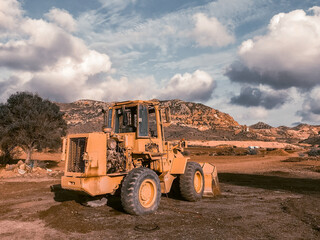 Pala excavadora parte trasera