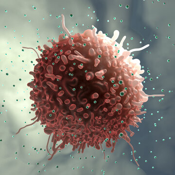 T Cell Infected With HIV, Illustration