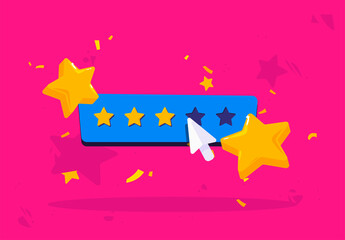 vector illustration of a star rating, quality assessment