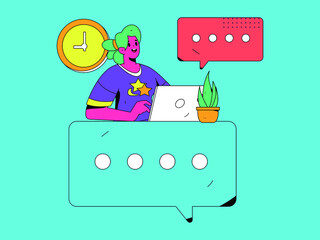 Questionnaire vector concept illustration
