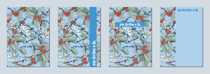 Vector cover template. Flower style cover design for girls. Suitable for books, notebooks, catalogs, booklets, diaries, brochures, etc.