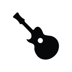guiter icon silhouette vector