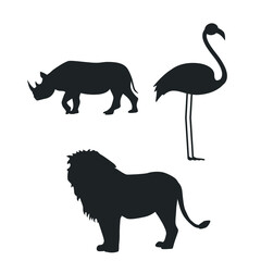 african animal lion silhouettes