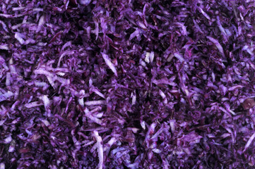 Chou rouge râpé en gros plan