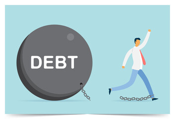 Fototapeta na wymiar Business people liberate from debt