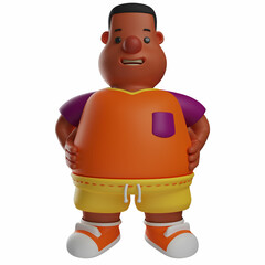 3D Big Boy Cartoon Picture with hands-on waits