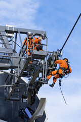 高所の救助訓練(神奈川県横浜市)