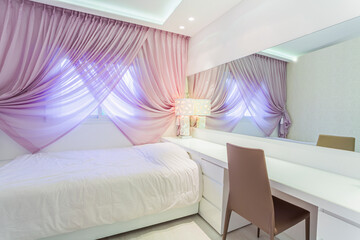 Teenager Bedroom, Teen Girl Bedroom, Interior Design Of Modern Bedroom After Home Renovation