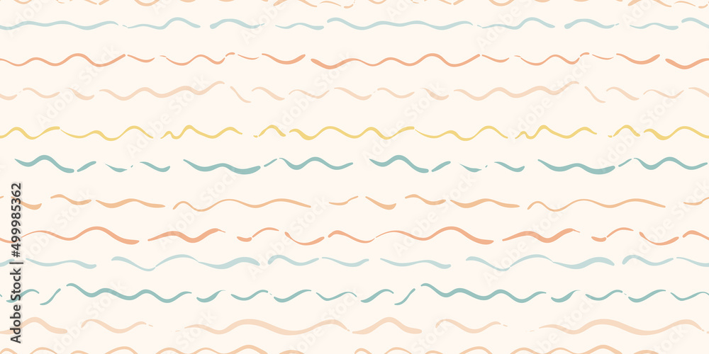 Aufkleber hans drawn wave pattern, horizontal stripes, vector background with wavy lines.