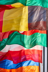 Obraz premium Flags of the word waving in the wind. International emblems