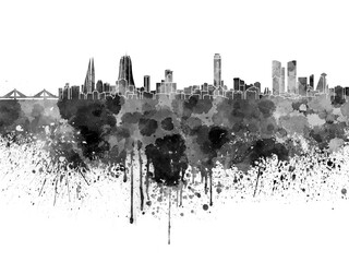 Fototapeta premium Manama skyline in watercolor