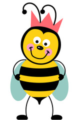 Obraz premium Funny queen bee with crown
