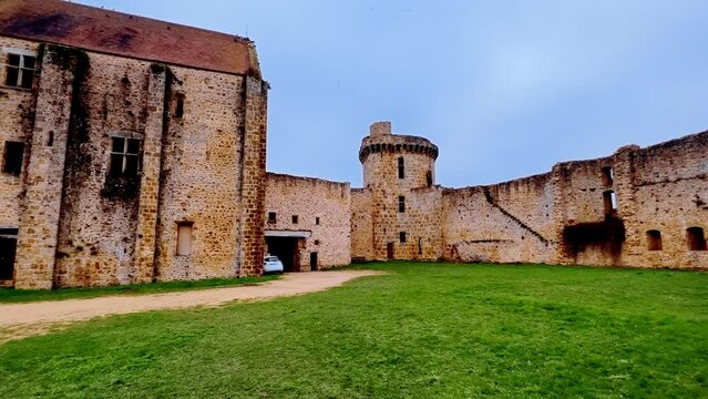 Panorama of castle Chateau de la Madeleine in Chevreuse France