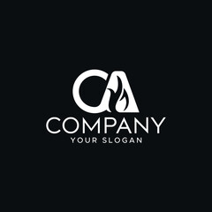 initial CA gas logo design vector, CA C A Creative Modern white Letters Logo Design  - obrazy, fototapety, plakaty