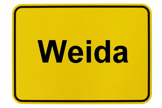 Illustration eines Ortsschildes der Stadt Weida