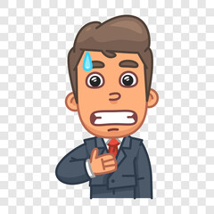 Businessman is very worried. Funny character. Vector character