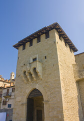 Fototapeta na wymiar Porta San Francesco (Porta del Paese) - ancient tower gate in Old Town of San Marino
