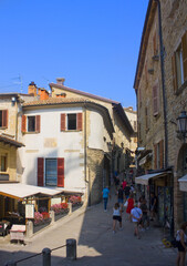 Fototapeta na wymiar Pictureque street of Old Town in San Marino