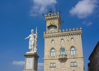 Liberty Statue near Palazzo Pubblico in San Marino Republic