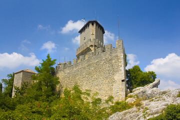 Fototapeta na wymiar Cesta Tower is Second Tower in Old Town in San Marino