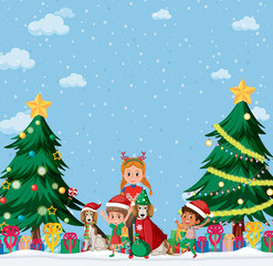 Christmas holidays with children and presents