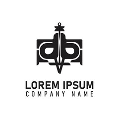 Alphabet abstract logo black color on white background. vector alphabet logo design black and white, Vector Illustration.
