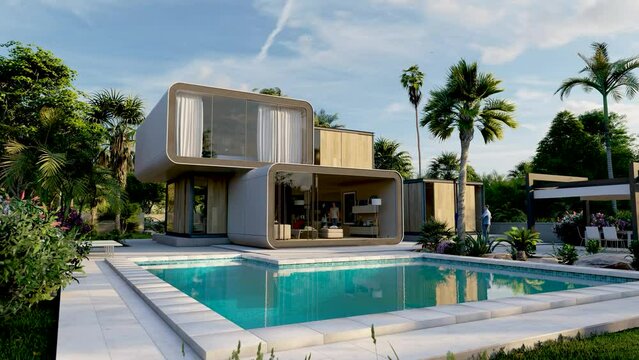 Original  modern villa with pool