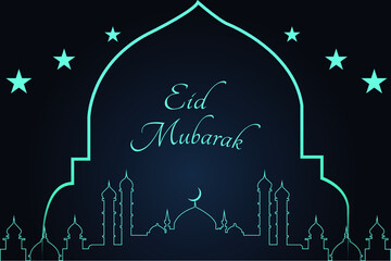 beautiful Islamic greeting eid mubarak card design