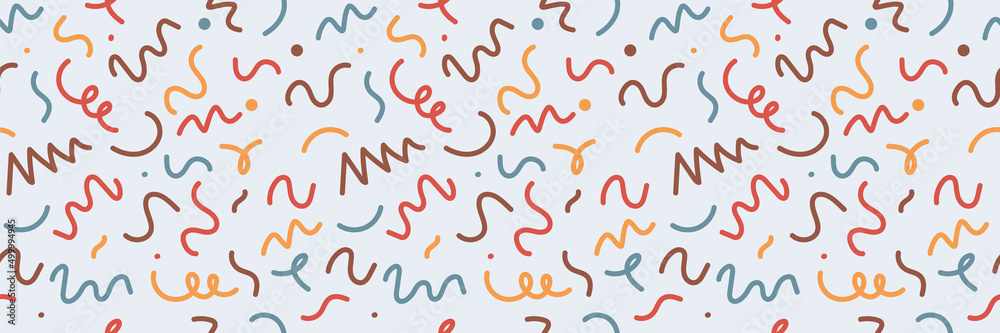 Aufkleber colorful children hand drawn seamless patterns. hand drawn kid pattern. seamless pattern with geomet
