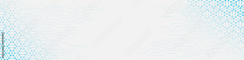 Aufkleber hexagon technology background with soft circuit board hi-tech digital data connection system and computer electronic desing