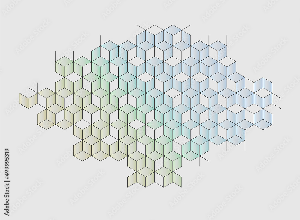 Aufkleber The graphic design element and abstract geometric background with isometric vector blocks