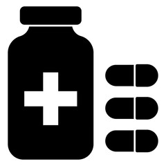 A unique design icon of drugs bottle