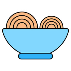 A yummy icon of pasta bowl