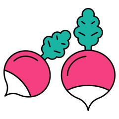 Modern design icon of turnips