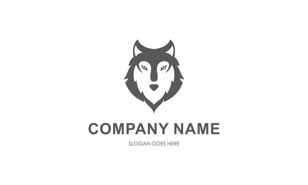 Wolf face logo vector design
