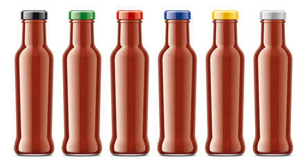 Set of Bottles with Sauce. 