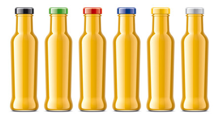 Set of Bottles with Sauce. 
