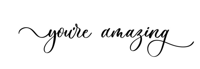 You are amazing. Hand drawn motivation lettering quote. Design element for poster, banner, greeting card.