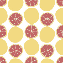 Modern Abstract Minimalist Fruit Grapefruit Seamless Pattern Background