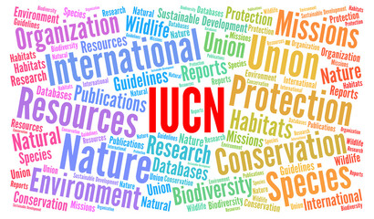 Fototapeta premium IUCN word cloud illustration