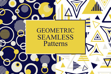 Geometric shapes seamless vector patterns