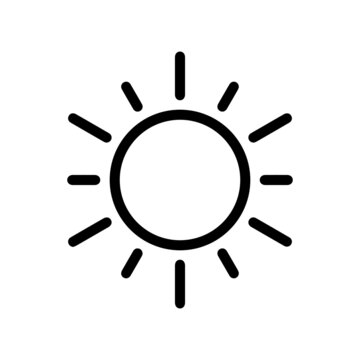 Thin line sun icon on white background - Vector
