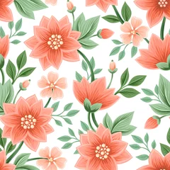 Fototapeten Floral decorative pattern. Seamless illustration for design of fabric, wallpaper and other. © Anna
