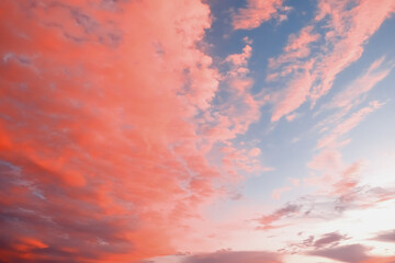 Fiery orange sunset. Beautiful sky.