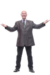 in full growth.Mature business man . isolated on a white