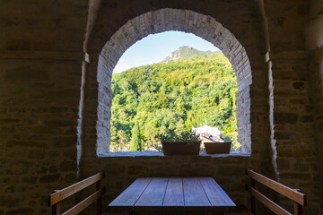 View of the little town of Serra san Quirico